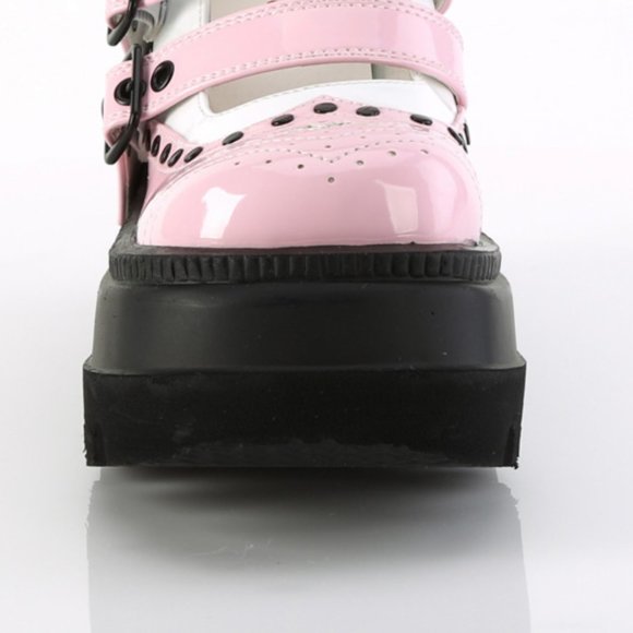 Goth Wedge Platform Wingtip Maryjane Shoes - Picture 4 of 5